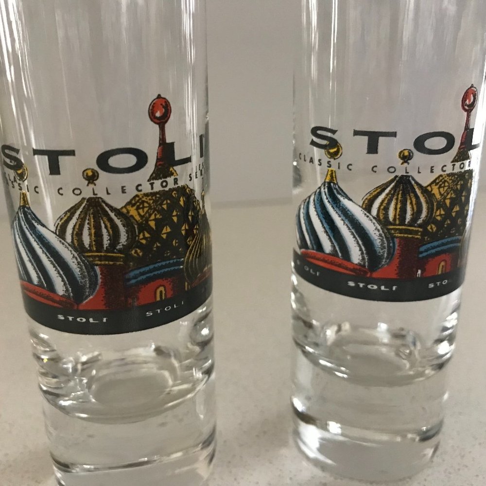 STOLICHNAYA VODKA 2 Classic Collector Series Shot Glasses 2oz. - Picture 2 of 6